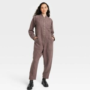 #2701 Houston White Brown Adult Flight Jumpsuit